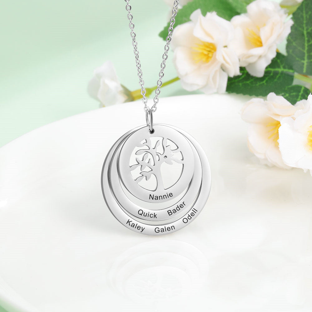 Personalized Stainless Steel Tree Necklace