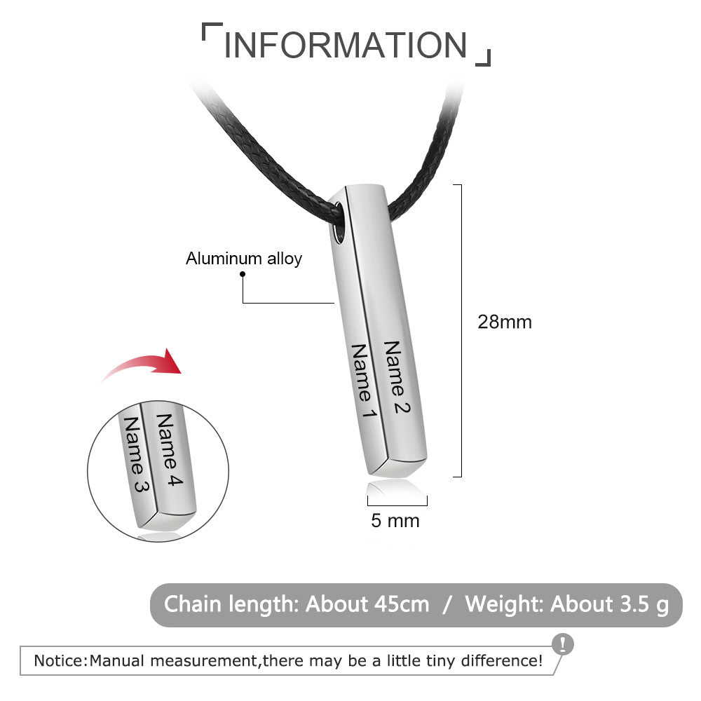 Personalized Name Vertical Bar Necklace