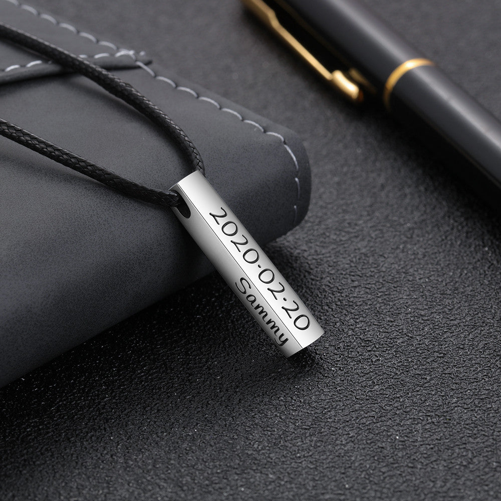 Personalized Name Vertical Bar Necklace