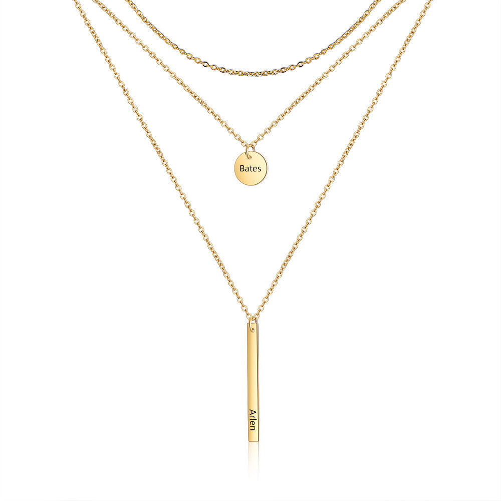 Stainelss Steel Vertical Bar Necklace