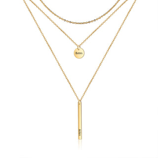 Stainelss Steel Vertical Bar Necklace