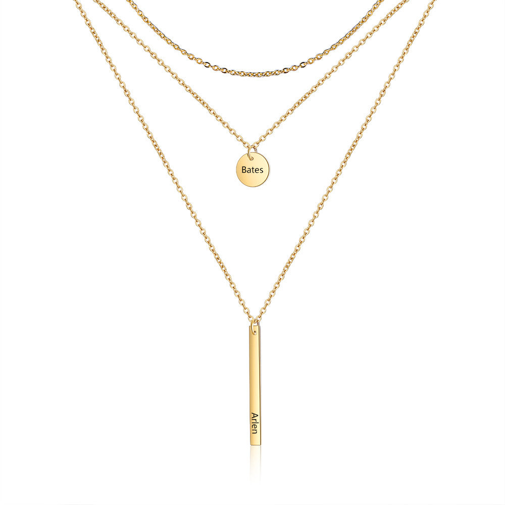 Stainelss Steel Vertical Bar Necklace