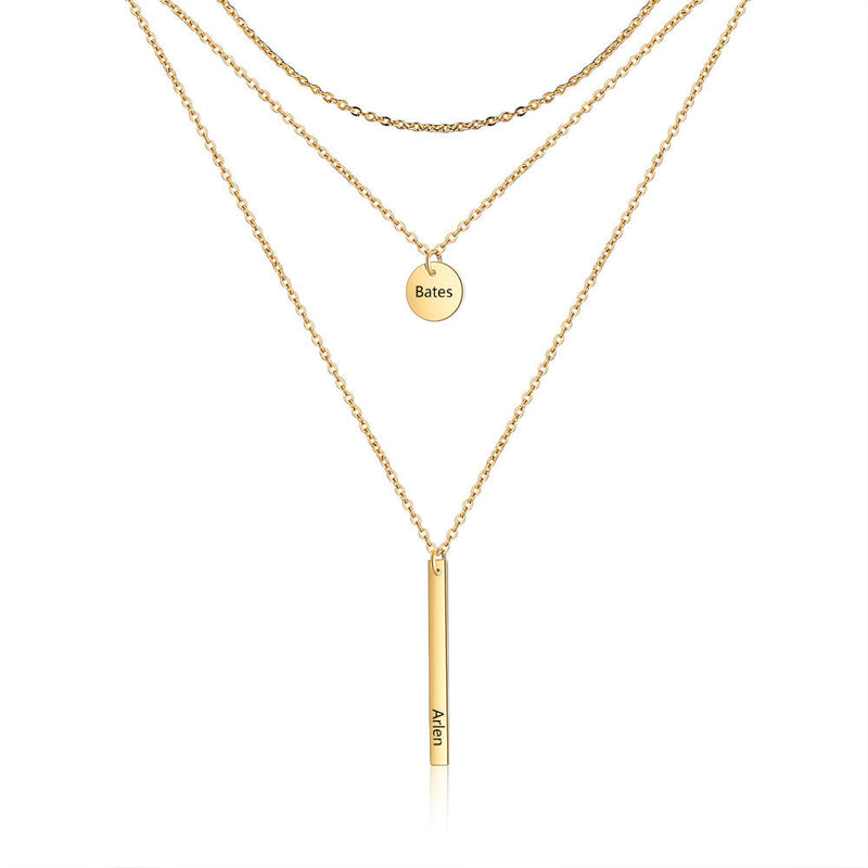 Stainelss Steel Vertical Bar Necklace
