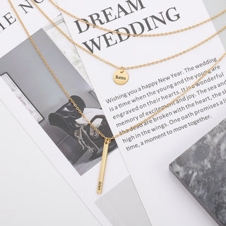 Stainelss Steel Vertical Bar Necklace