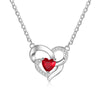 925 Sterling Silver One Birthstone Heart Necklace