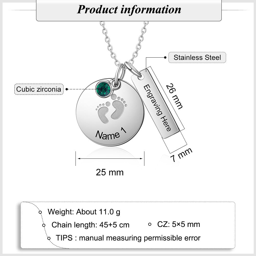 Engraved Stainless Steel Necklace