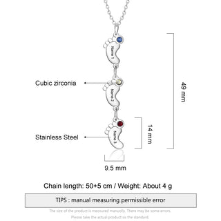 Personalized Name Baby Feet Necklace