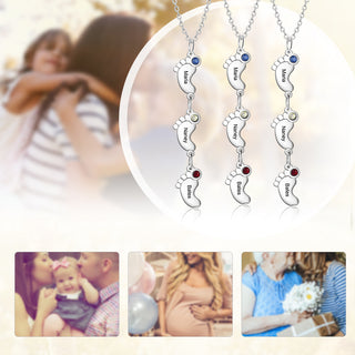 Personalized Name Baby Feet Necklace