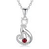 925 Sterling Silver One Birthstone Necklace