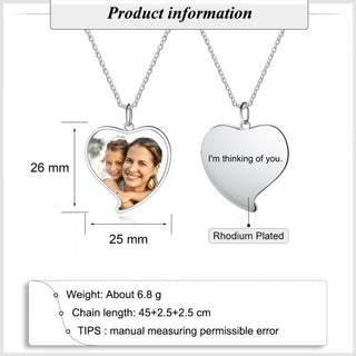 Personalized Rhodium Plated Photo Necklace