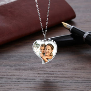 Personalized Rhodium Plated Photo Necklace