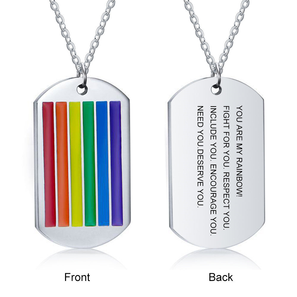 Engraving Stainless Steel Shield Necklace