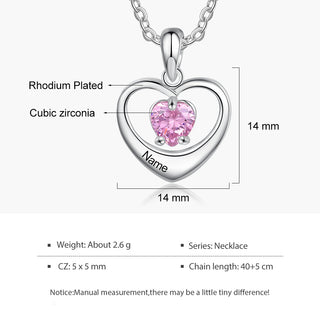 Rhodium Plated Heart Necklace