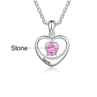 Rhodium Plated Heart Necklace