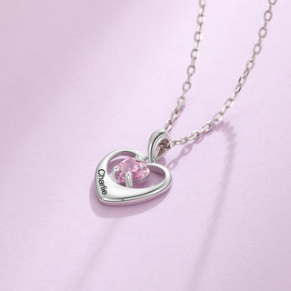 Rhodium Plated Heart Necklace