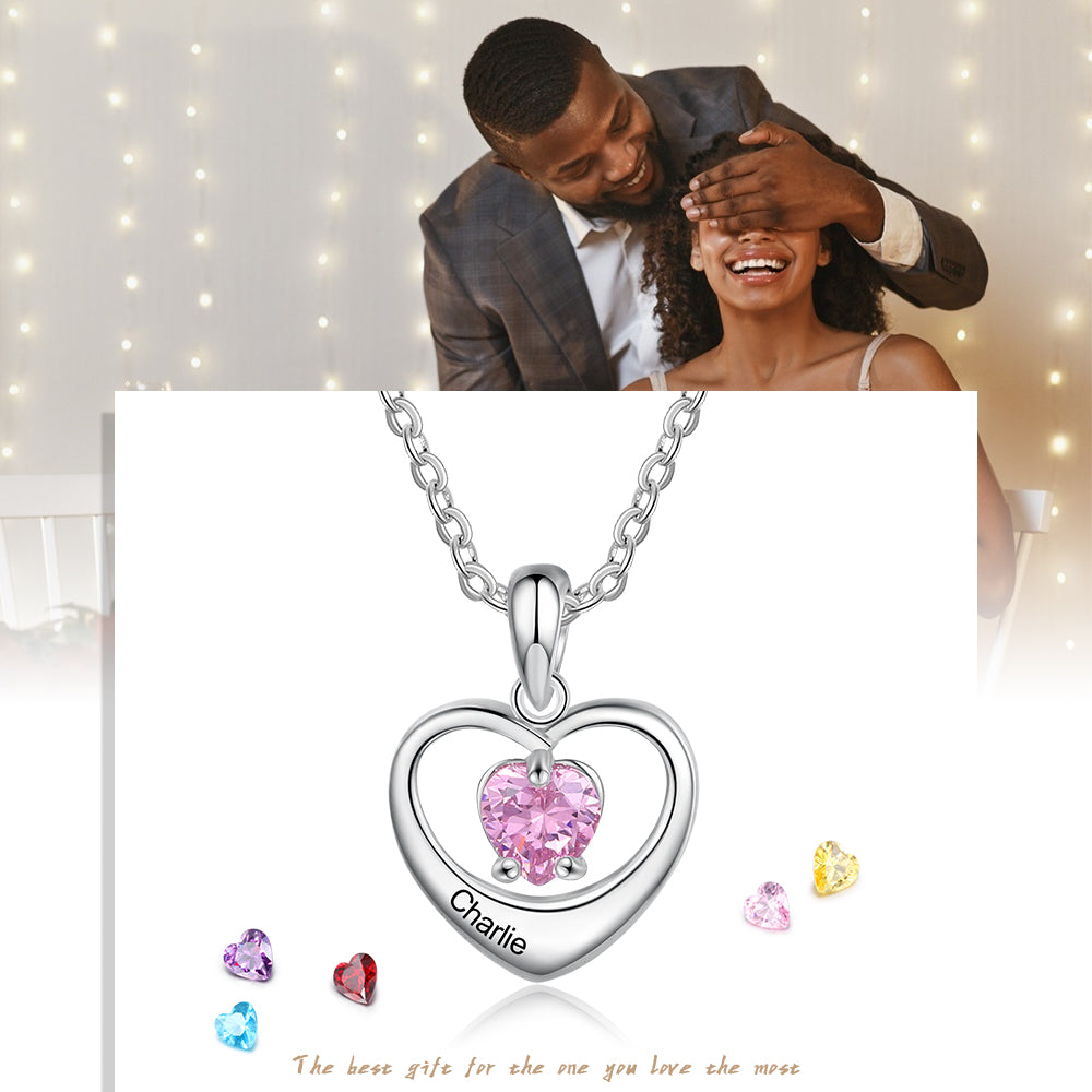 Rhodium Plated Heart Necklace
