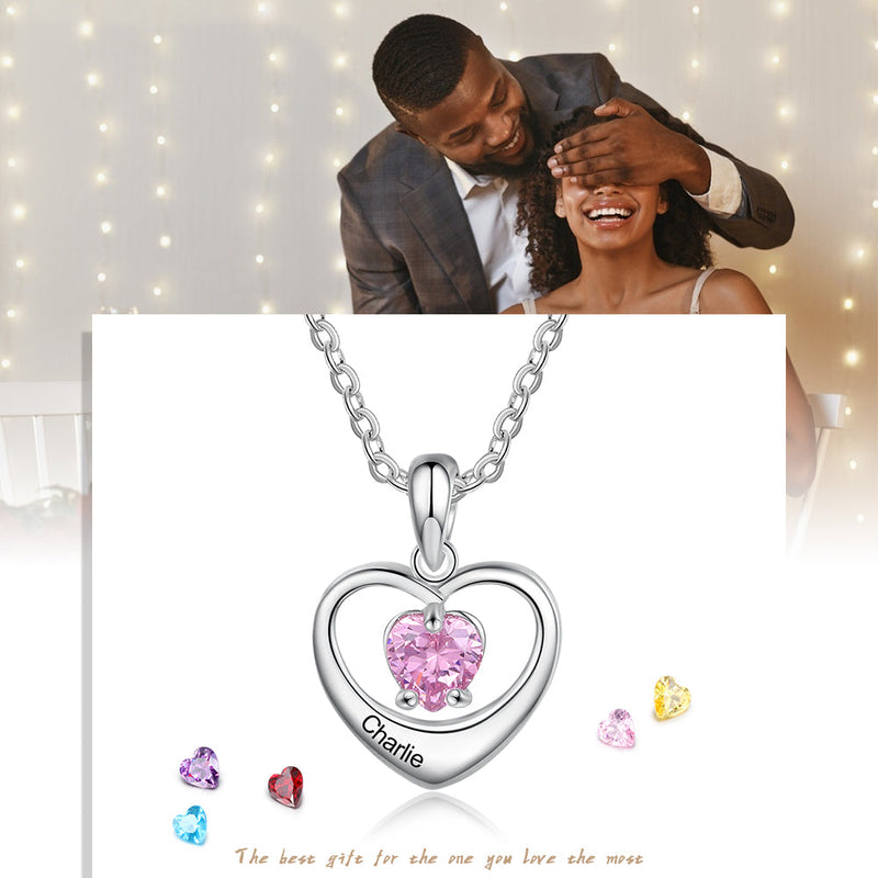 Rhodium Plated Heart Necklace