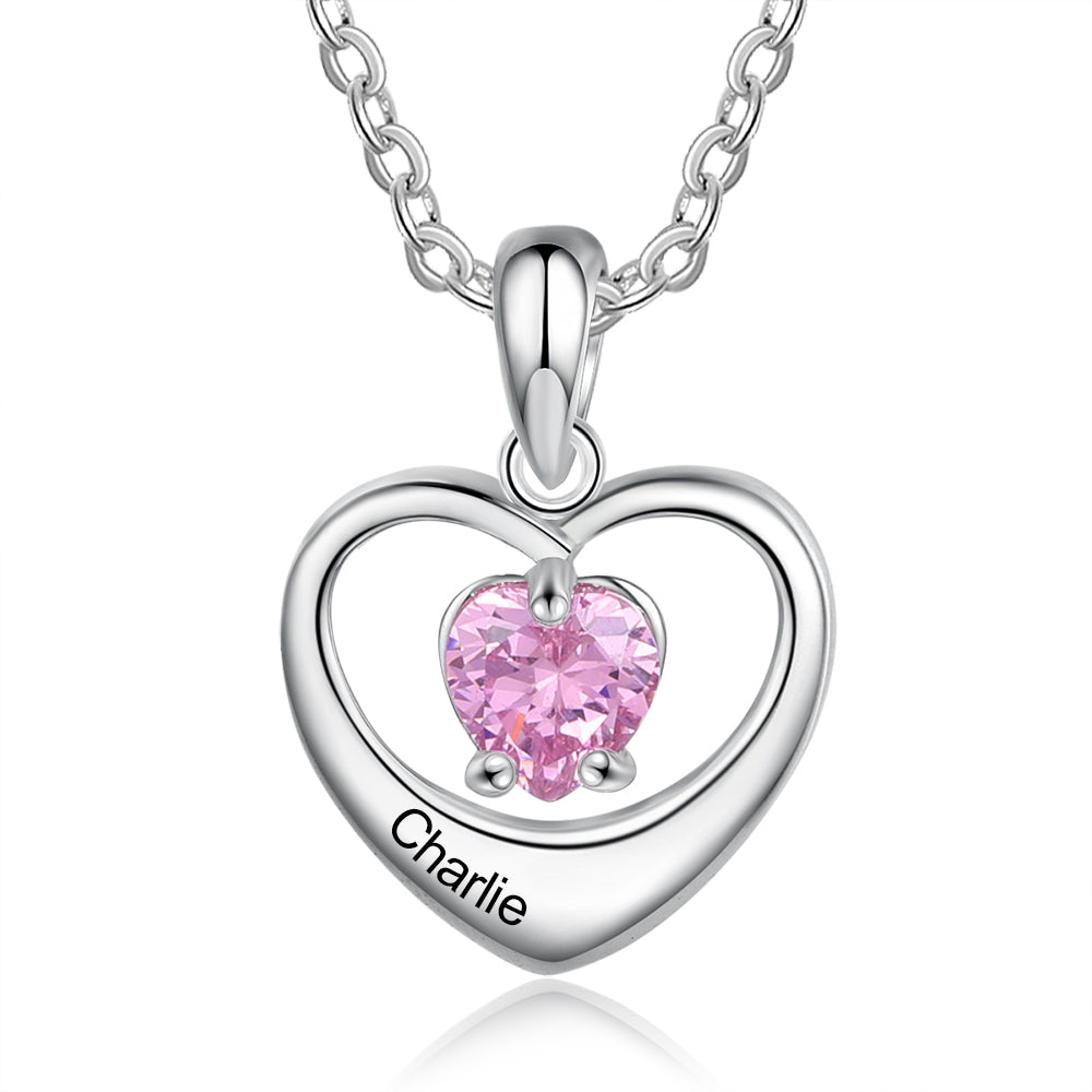 Rhodium Plated Heart Necklace