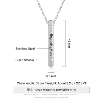 Stainless Steel Personalized Bar Name Necklace