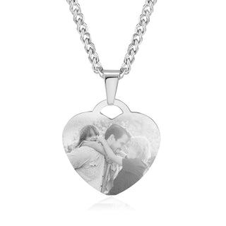 Engraving Stainless Steel Photo Necklace