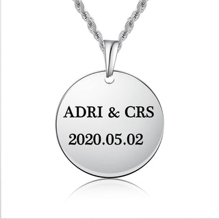 Engraving Stainless Steel Photo Necklace