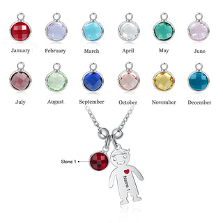 Customizable Quantity Doll Birthstone Necklace