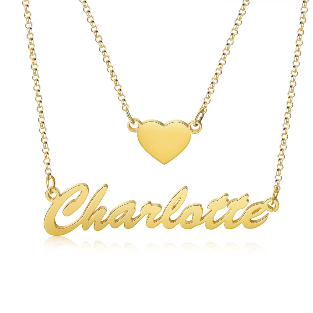 Personalized Rhodium Plated Multi-Chain Name Necklace