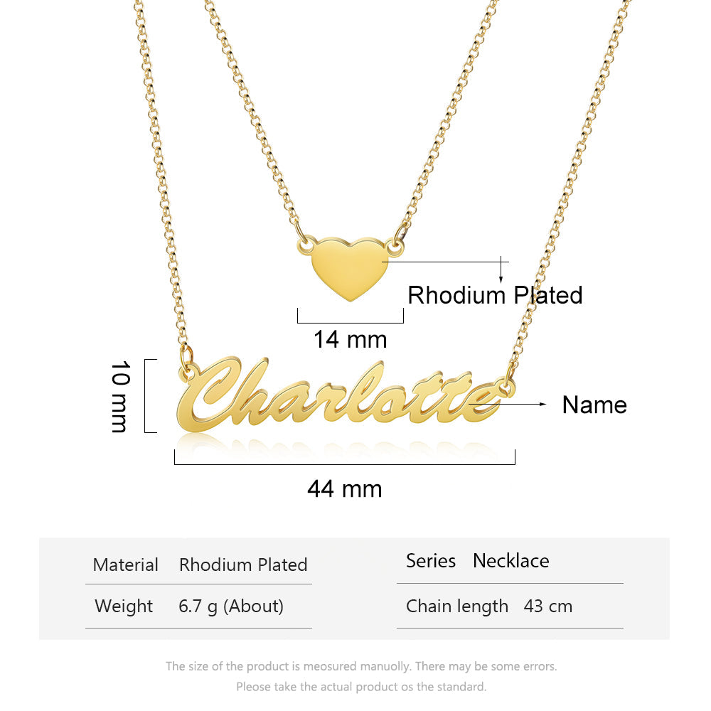 Personalized Rhodium Plated Multi-Chain Name Necklace