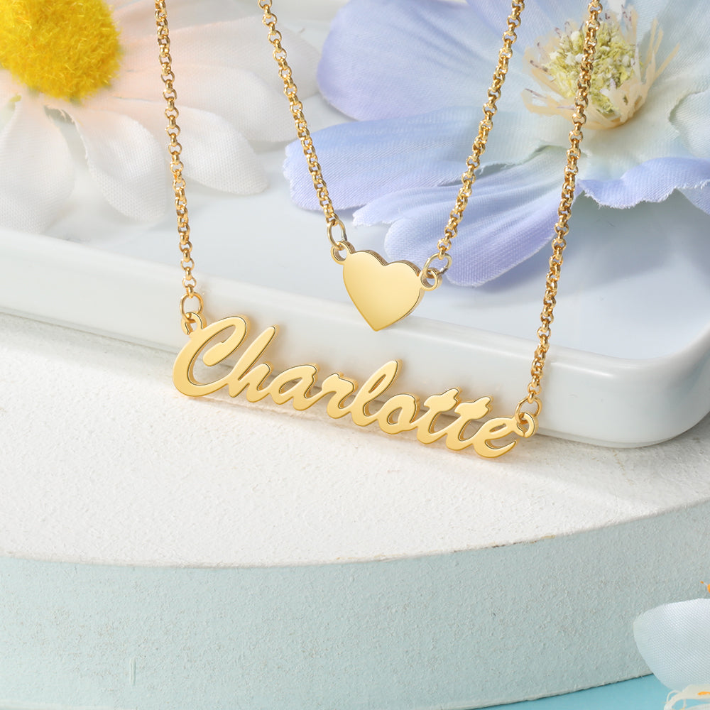 Personalized Rhodium Plated Multi-Chain Name Necklace