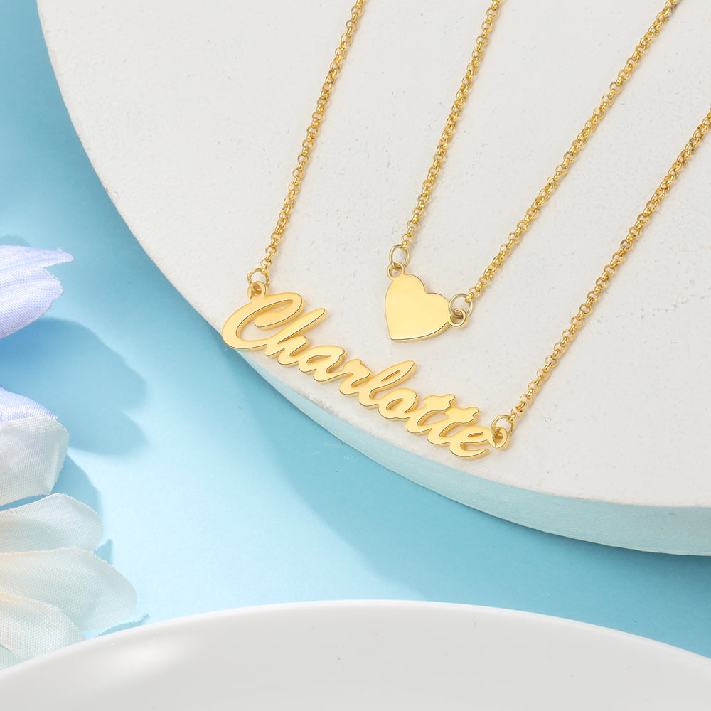 Personalized Rhodium Plated Multi-Chain Name Necklace