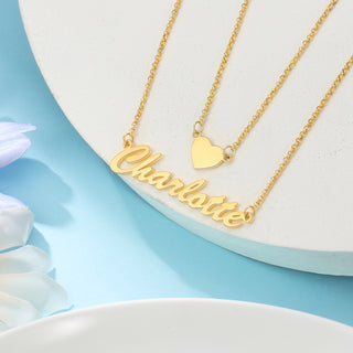 Personalized Rhodium Plated Multi-Chain Name Necklace
