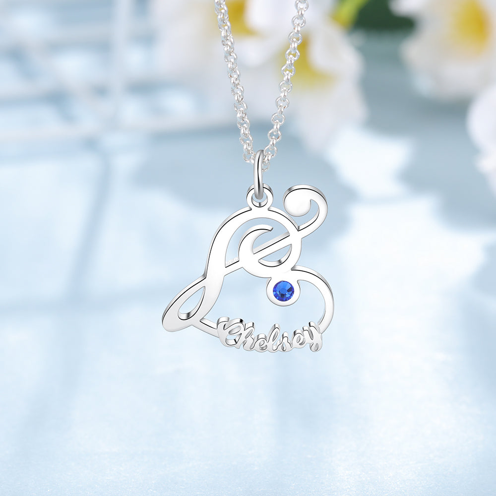 Personalized Rhodium Plated Necklace