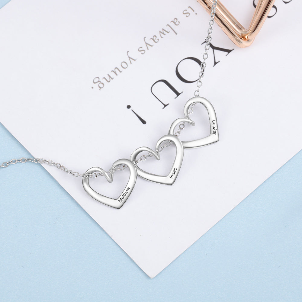 Engraving Stainless Steel Heart Shape Necklace