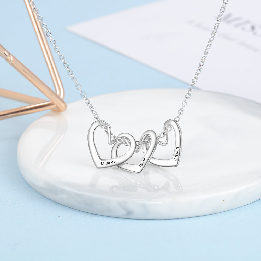 Engraving Stainless Steel Heart Shape Necklace
