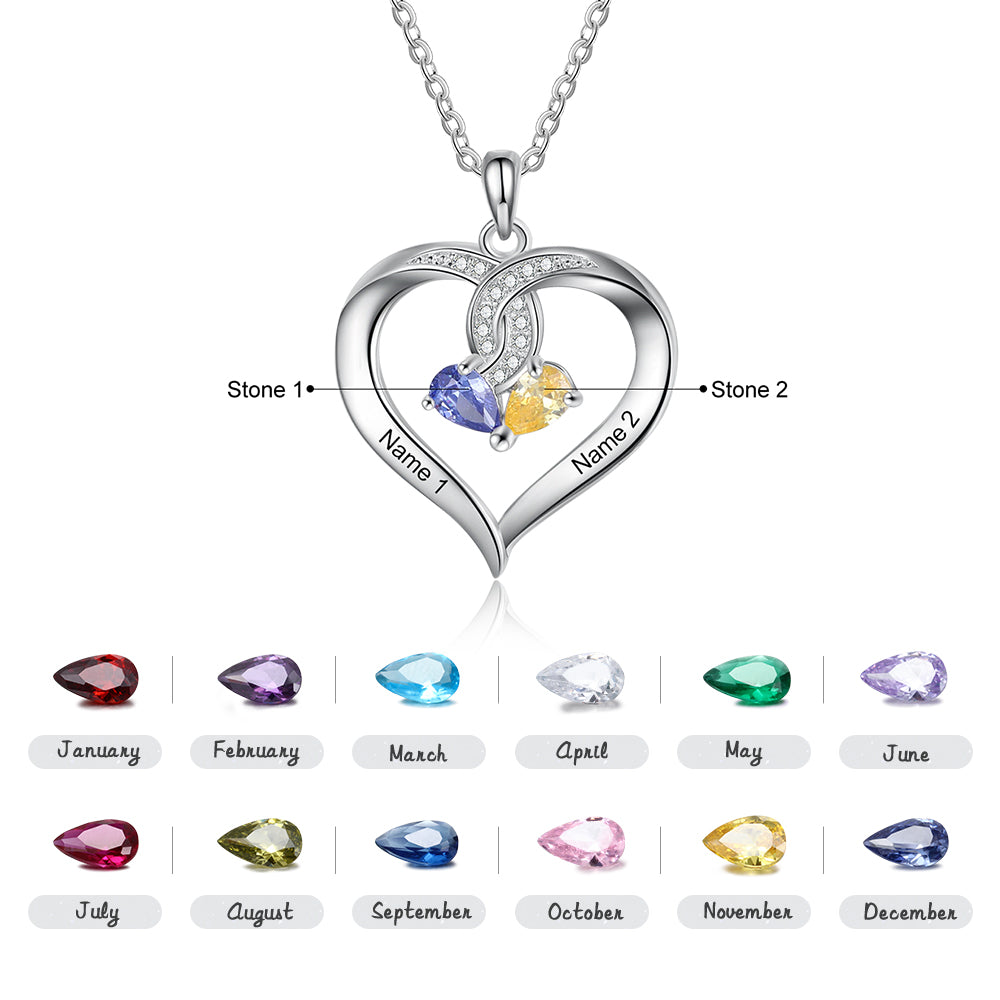 Rhodium Plated Heart Necklace