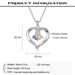 Rhodium Plated Heart Necklace