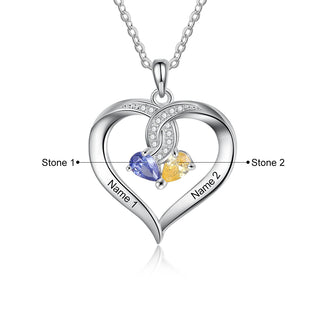 Rhodium Plated Heart Necklace