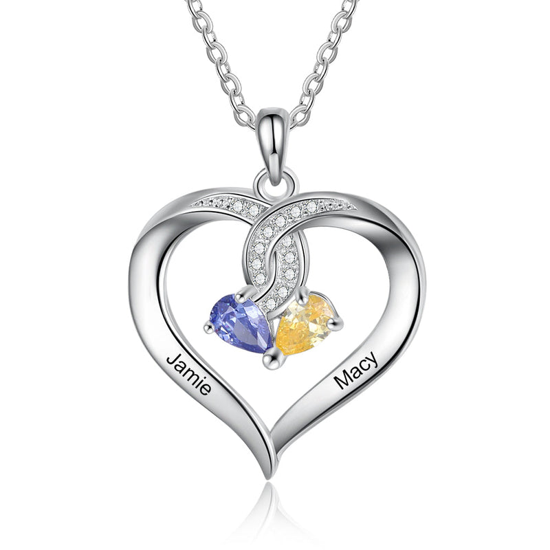 Rhodium Plated Heart Necklace