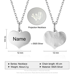 Personalized S925 Silver Projection Heart Necklace