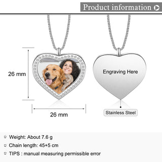 Stainless Steel Customized Photo Pendant Necklace