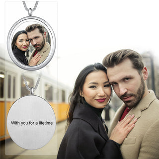 Stainless Steel Round Personalized Photo Pendant Necklace