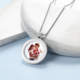 Stainless Steel Round Shape Photo Necklaces