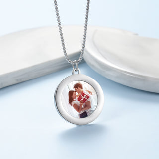 Stainless Steel Round Shape Photo Necklaces