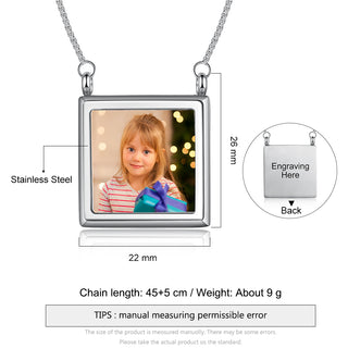 Personalized Stainless Steel Photo Necklace