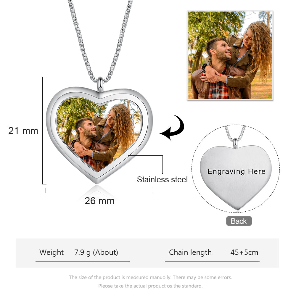 Stainless Steel Personalized Photo Pendant Necklace