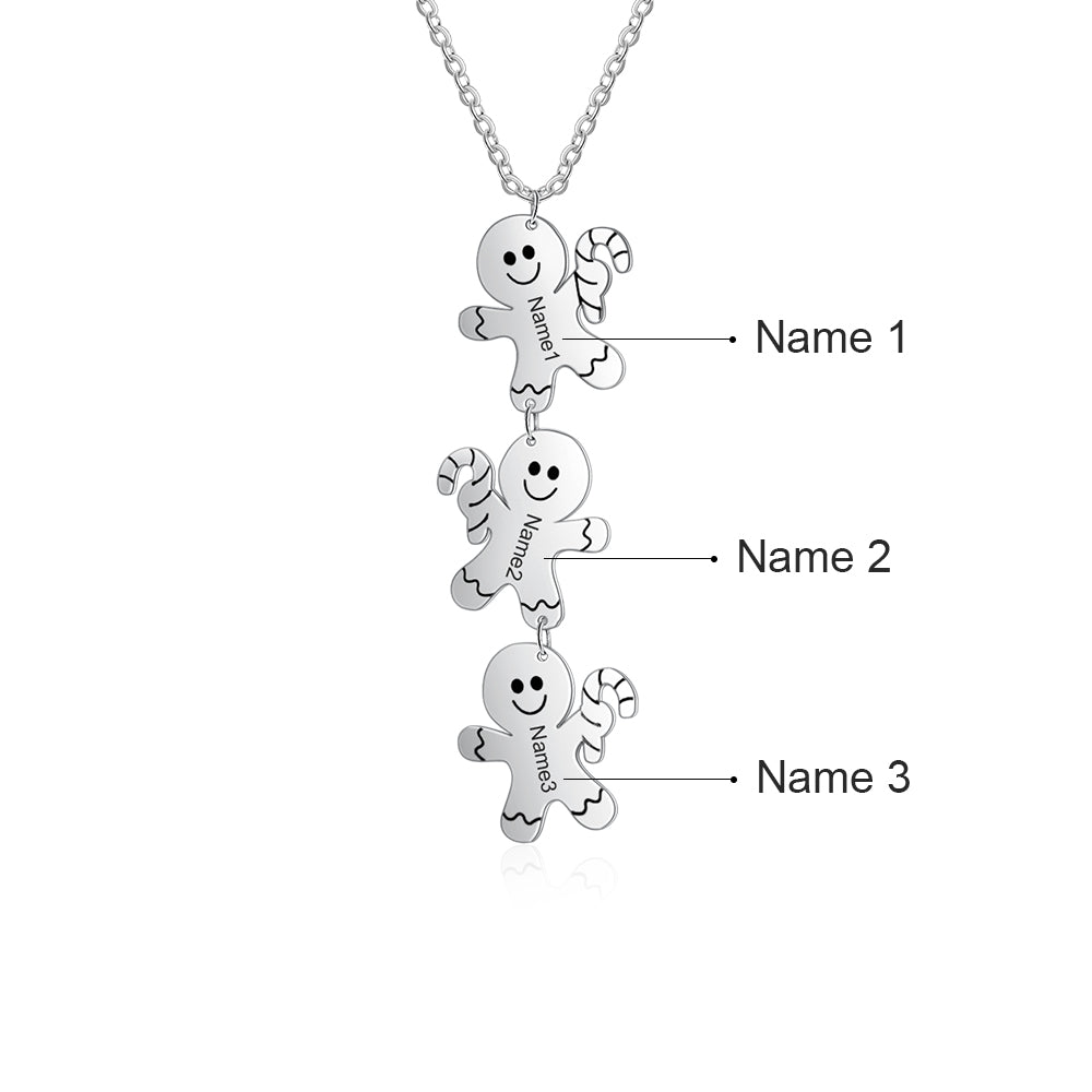 Personalized Stainless Steel Snowman Necklace
