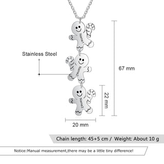 Personalized Stainless Steel Snowman Necklace