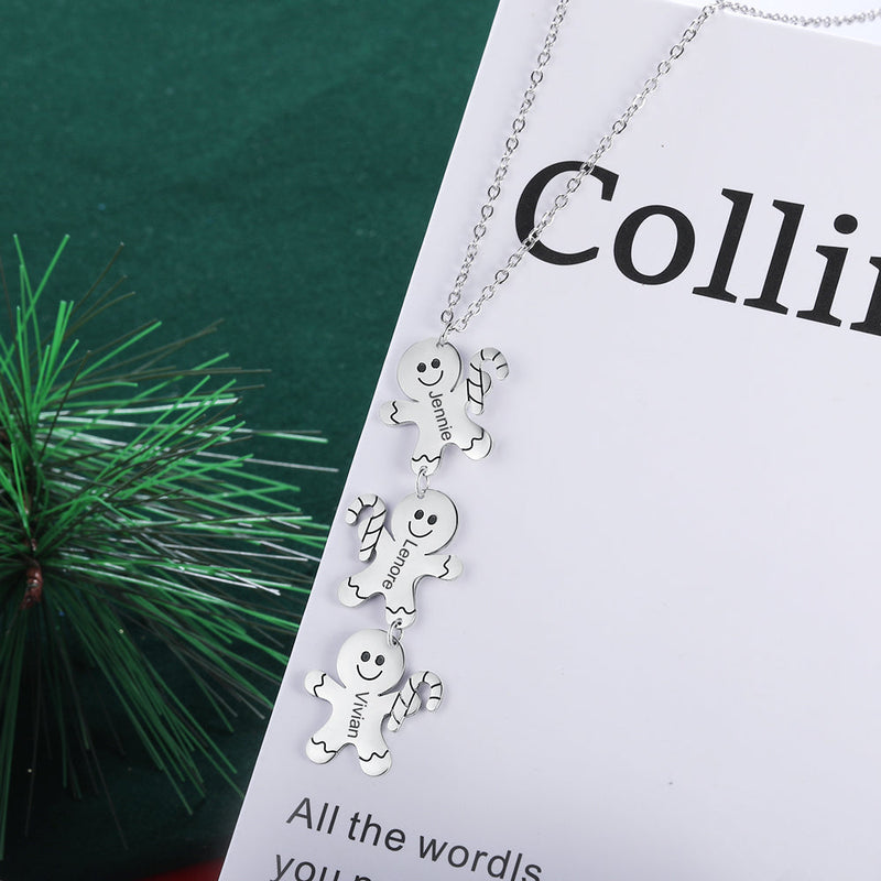Personalized Stainless Steel Snowman Necklace