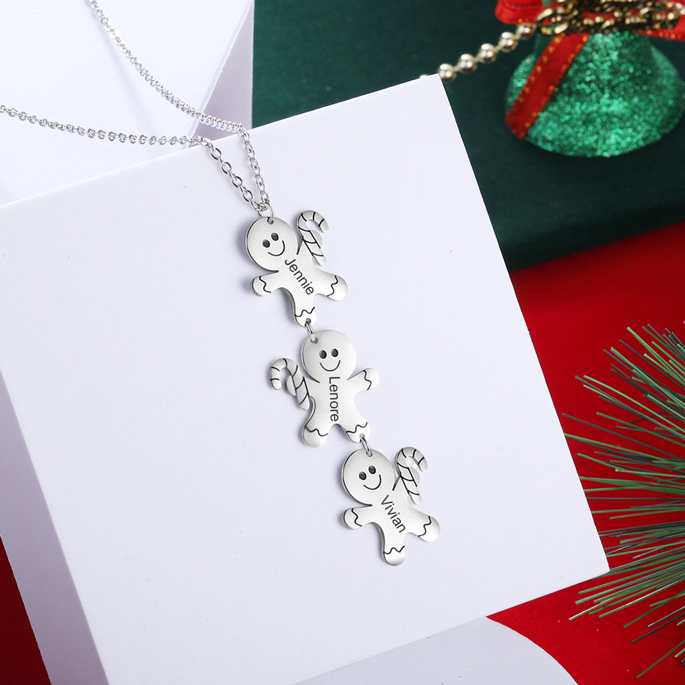Personalized Stainless Steel Snowman Necklace