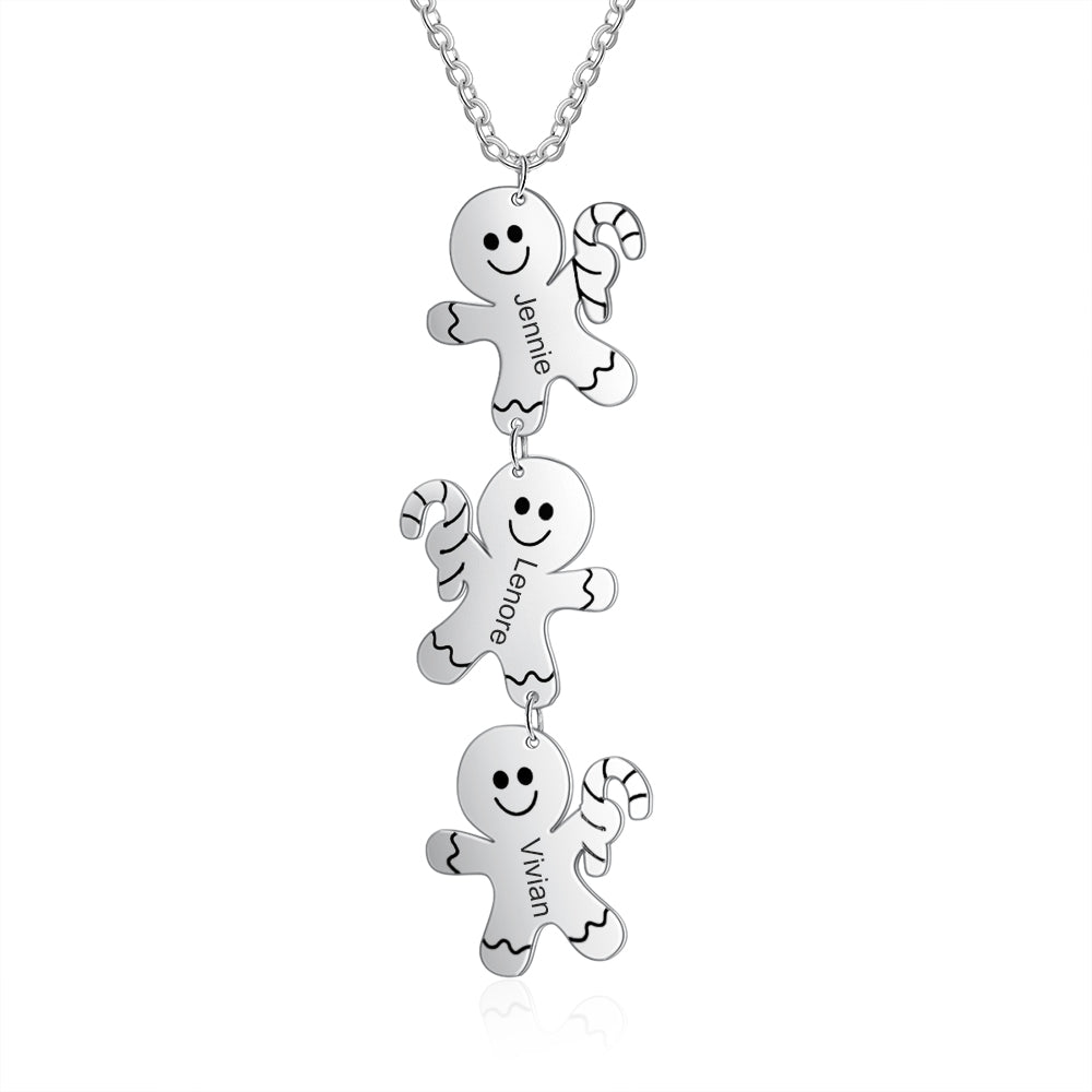Personalized Stainless Steel Snowman Necklace